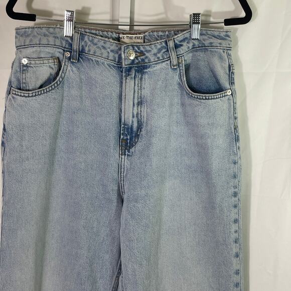 We The Free Pacifica High Rise Slim Straight Leg - Women Size 32 - Blue - Picture 2 of 6